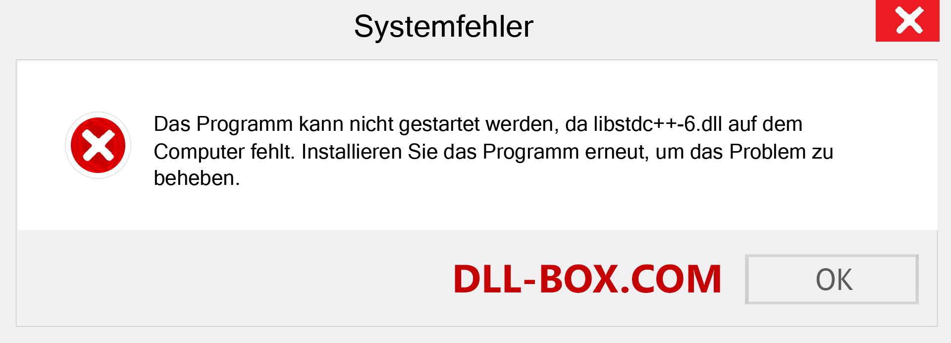 libstdc++-6.dll-Datei fehlt?. Download für Windows 7, 8, 10 - Fix libstdc++-6 dll Missing Error unter Windows, Fotos, Bildern